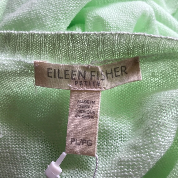 Eileen Fisher linen knit sweater in pale green NEW - Picture 6 of 6